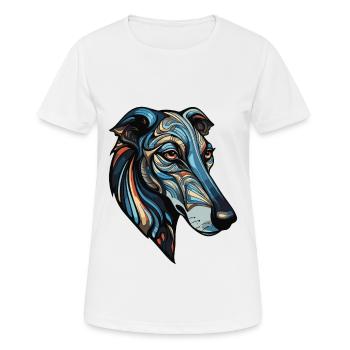 Portrait de chien Greyhound - T-shirt respirant Femme - blanc - Devant - AI Model Female 172 dark (172cm)