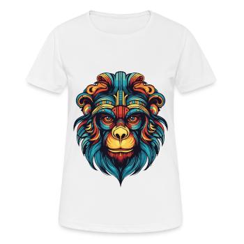 Portrait de singe - T-shirt respirant Femme - blanc - Devant - AI Model Female 172 dark (172cm)