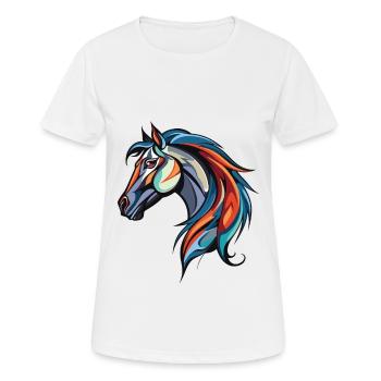 Pferd Portrait - Frauen T-Shirt atmungsaktiv - Weiß - Vorne - AI Model Female 172 dark (172cm)