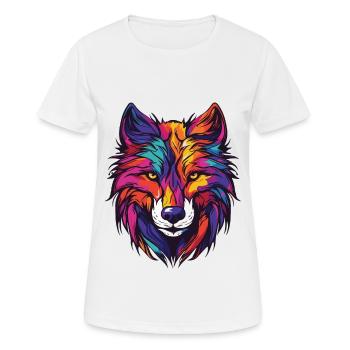 Portrait de loup - T-shirt respirant Femme - blanc - Devant - AI Model Female 172 dark (172cm)