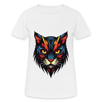 Katze Portrait - Frauen T-Shirt atmungsaktiv - Weiß - Vorne - AI Model Female 172 dark (172cm)