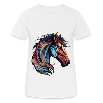 Horse Head - Women's Breathable T-Shirt - white - Front - AI Model Female 172 dark (172cm)