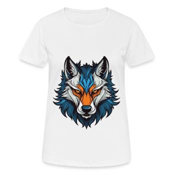 Tête de loup - T-shirt respirant Femme - blanc - Devant - AI Model Female 172 dark (172cm)