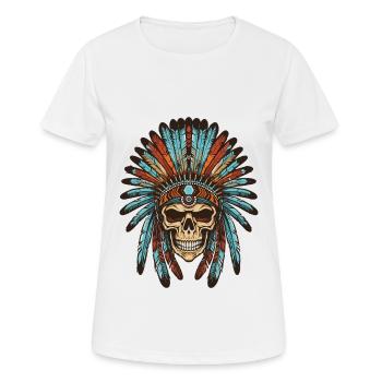 Apache Indian Skull - Women's Breathable T-Shirt - white - Front - AI Model Female 172 dark (172cm)