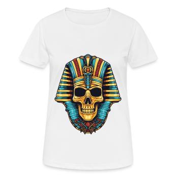 Pharao Totenkopf - Frauen T-Shirt atmungsaktiv - Weiß - Vorne - AI Model Female 172 dark (172cm)