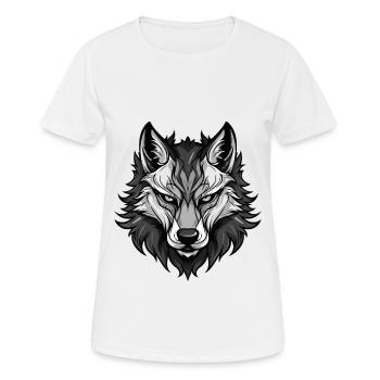 Wolf Kopf - Frauen T-Shirt atmungsaktiv - Weiß - Vorne - AI Model Female 172 dark (172cm)