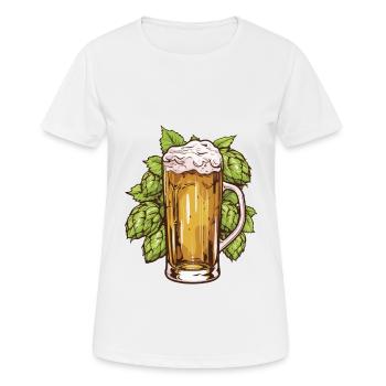 Bierglas Hopfen Malz Bier - Frauen T-Shirt atmungsaktiv - Weiß - Vorne - AI Model Female 172 dark (172cm)