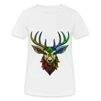 Deer Head Colorful - Women's Breathable T-Shirt - white - Front - AI Model Female 172 dark (172cm)