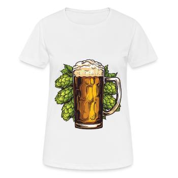 Bierglas Hopfen Malz Bier - Frauen T-Shirt atmungsaktiv - Weiß - Vorne - AI Model Female 172 dark (172cm)