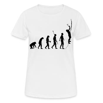 Evolution des Menschen, Eisklettern, Eiskletterer - Frauen T-Shirt atmungsaktiv - Weiß - Vorne - AI Model Female 172 dark (172cm)