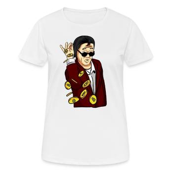 Satoshi Coin Drop –Bitcoin Crypto - Women's Breathable T-Shirt - white - Front - AI Model Female 172 dark (172cm)