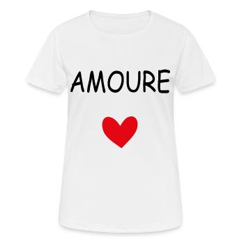 AMOUR COEUR - T-shirt respirant Femme - blanc - Devant - AI Model Female 172 dark (172cm)