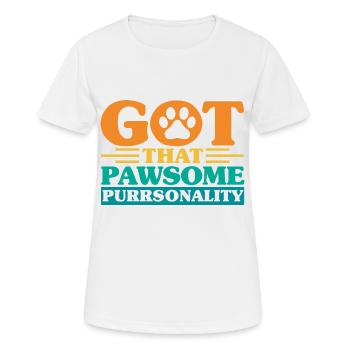 Cat parents cats sayings cat gift - Women's Breathable T-Shirt - white - Front - AI Model Female 172 dark (172cm)