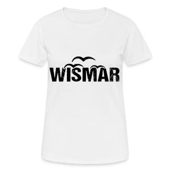 Wismar Möwen Hansestadt - Frauen T-Shirt atmungsaktiv - Weiß - Vorne - AI Model Female 172 dark (172cm)