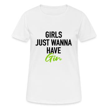 Les filles veulent juste avoir du Gin - T-shirt respirant Femme - blanc - Devant - AI Model Female 172 dark (172cm)