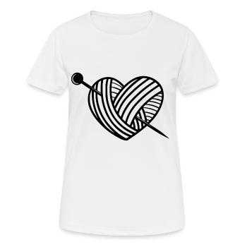 Knitting Wool Heart - Women's Breathable T-Shirt - white - Front - AI Model Female 172 dark (172cm)