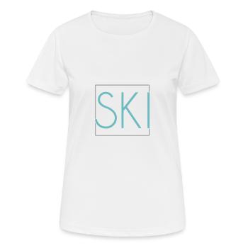 Ski Schriftzug - Frauen T-Shirt atmungsaktiv - Weiß - Vorne - AI Model Female 172 dark (172cm)