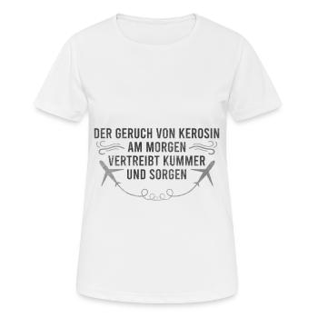 Airplane Fan Saying - Women's Breathable T-Shirt - white - Front - AI Model Female 172 dark (172cm)