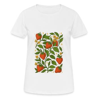 Fraise Amour Été - T-shirt respirant Femme - blanc - Devant - AI Model Female 172 dark (172cm)