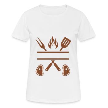 Barbecuing is a man's thing - Women's Breathable T-Shirt - white - Front - AI Model Female 172 dark (172cm)