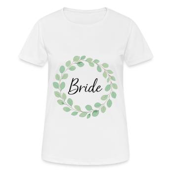 Braut – Florales Kranz-Design für Hochzeiten - Frauen T-Shirt atmungsaktiv - Weiß - Vorne - AI Model Female 172 dark (172cm)