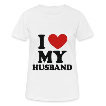 J’aime mon mari – Chemise d’amour pour les épouses - T-shirt respirant Femme - blanc - Devant - AI Model Female 172 dark (172cm)