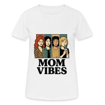 Mama Vibes – Style BD Rétro - T-shirt respirant Femme - blanc - Devant - AI Model Female 172 dark (172cm)