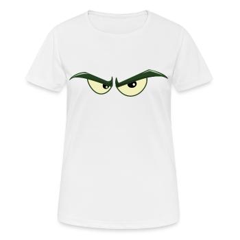 Mauvais regard T-shirt &sweat à capuche - yeux verts, mauvais yeux - T-shirt respirant Femme - blanc - Devant - AI Model Female 172 dark (172cm)