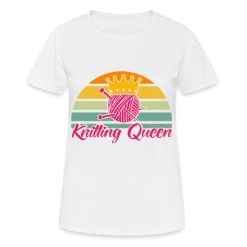 Stricken Stricken Lustiger Stricker Geschenk - Frauen T-Shirt atmungsaktiv - Weiß - Vorne - AI Model Female 172 dark (172cm)