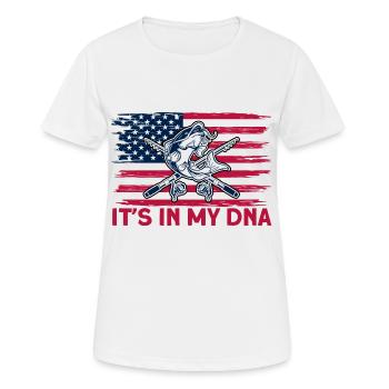 C’est dans mon cadeau de pêche au poisson-chat ADN - T-shirt respirant Femme - blanc - Devant - AI Model Female 172 dark (172cm)