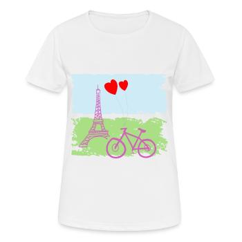 Paris Tour Eiffel France Baguette Ville Amour - T-shirt respirant Femme - blanc - Devant - AI Model Female 172 dark (172cm)