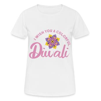 Diwali Hindus Sikh Fest der Lichter Geschenk - Frauen T-Shirt atmungsaktiv - Weiß - Vorne - AI Model Female 172 dark (172cm)