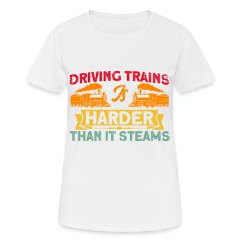 Züge Lokomotive Lokführer Geschenk - Frauen T-Shirt atmungsaktiv - Weiß - Vorne - AI Model Female 172 dark (172cm)