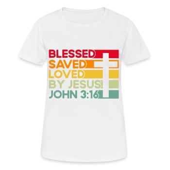 Christian Bible Verse Religious Gift - Women's Breathable T-Shirt - white - Front - AI Model Female 172 dark (172cm)