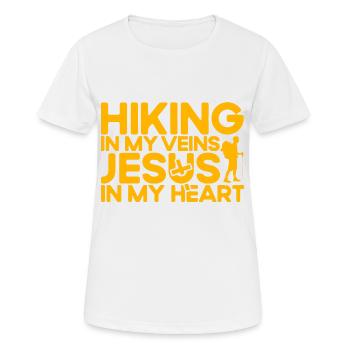 Hiking Outside Gift - Women's Breathable T-Shirt - white - Front - AI Model Female 172 dark (172cm)