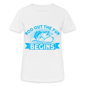 Sortie de la canne et le plaisir commence Cadeau de pêche - T-shirt respirant Femme - blanc - Devant - AI Model Female 172 dark (172cm)