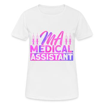 Faculté de médecine agréée de l’AMC - T-shirt respirant Femme - blanc - Devant - AI Model Female 172 dark (172cm)