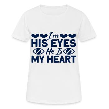 Ich bin seine Augen Er ist mein Herz Blind Geschen - Frauen T-Shirt atmungsaktiv - Weiß - Vorne - AI Model Female 172 dark (172cm)