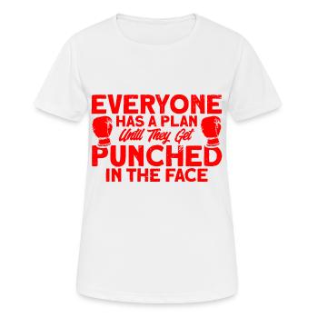 Coup de poing au visage cadeau de boxe - T-shirt respirant Femme - blanc - Devant - AI Model Female 172 dark (172cm)