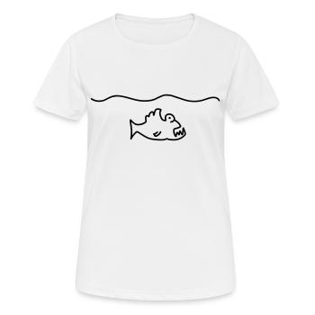 piranha mit gebiss - Frauen T-Shirt atmungsaktiv - Weiß - Vorne - AI Model Female 172 dark (172cm)