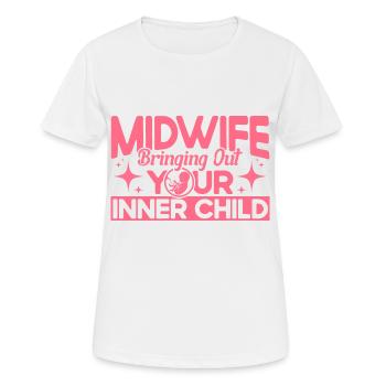 Midwife LD Work Obstetrician Gift - Women's Breathable T-Shirt - white - Front - AI Model Female 172 dark (172cm)