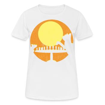 Schach Katze Maus Spiel - Frauen T-Shirt atmungsaktiv - Weiß - Vorne - AI Model Female 172 dark (172cm)