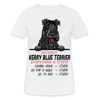 Ohne Kerry Blue Terrier ist alles doof - Frauen T-Shirt atmungsaktiv - Weiß - Vorne - AI Model Female 172 dark (172cm)