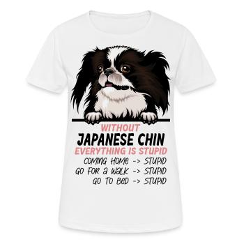 Ohne Japanischer Chin ist alles doof - Frauen T-Shirt atmungsaktiv - Weiß - Vorne - AI Model Female 172 dark (172cm)