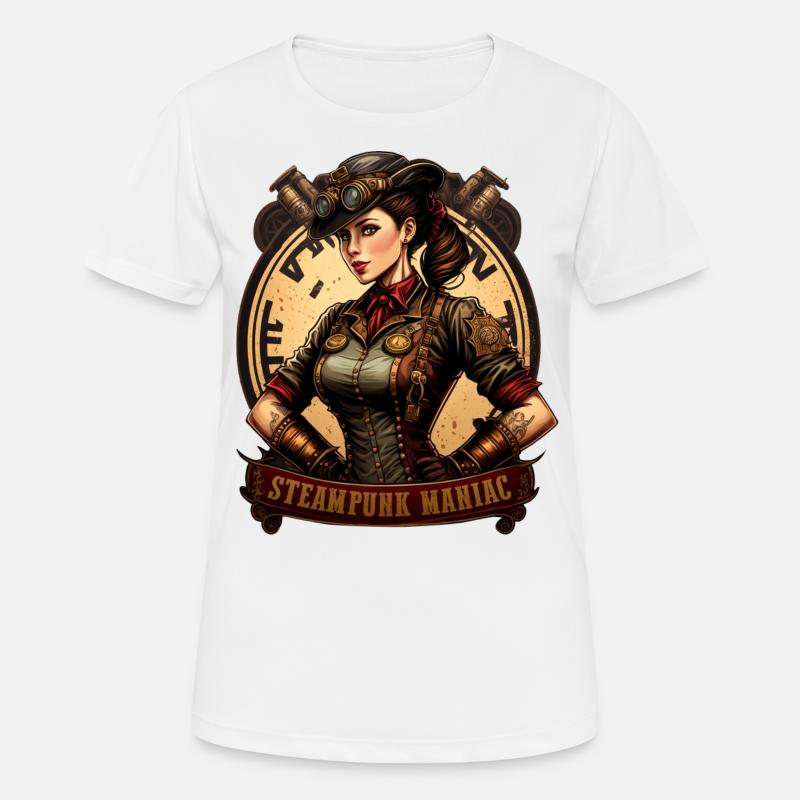 Steampunk Maniac - Women's Breathable T-Shirt - white