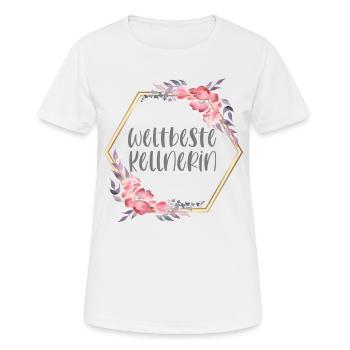 Weltbeste Kellnerin Kellnern Beruf Geschenk - Frauen T-Shirt atmungsaktiv - Weiß - Vorne - AI Model Female 172 dark (172cm)