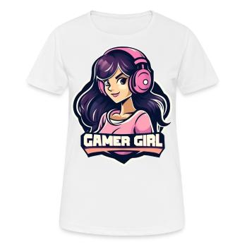 Gamer Girl - Frauen T-Shirt atmungsaktiv - Weiß - Vorne - AI Model Female 172 dark (172cm)
