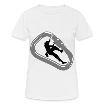 Klettern, Karabiner und Kletterin - Frauen T-Shirt atmungsaktiv - Weiß - Vorne - AI Model Female 172 dark (172cm)