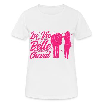 Reiter Pferde Reiten Geschenk - Frauen T-Shirt atmungsaktiv - Weiß - Vorne - AI Model Female 172 dark (172cm)
