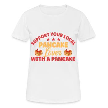 Fluffy Flat Cake Pancake Lovers Pan Pank - T-shirt respirant Femme - blanc - Devant - AI Model Female 172 dark (172cm)